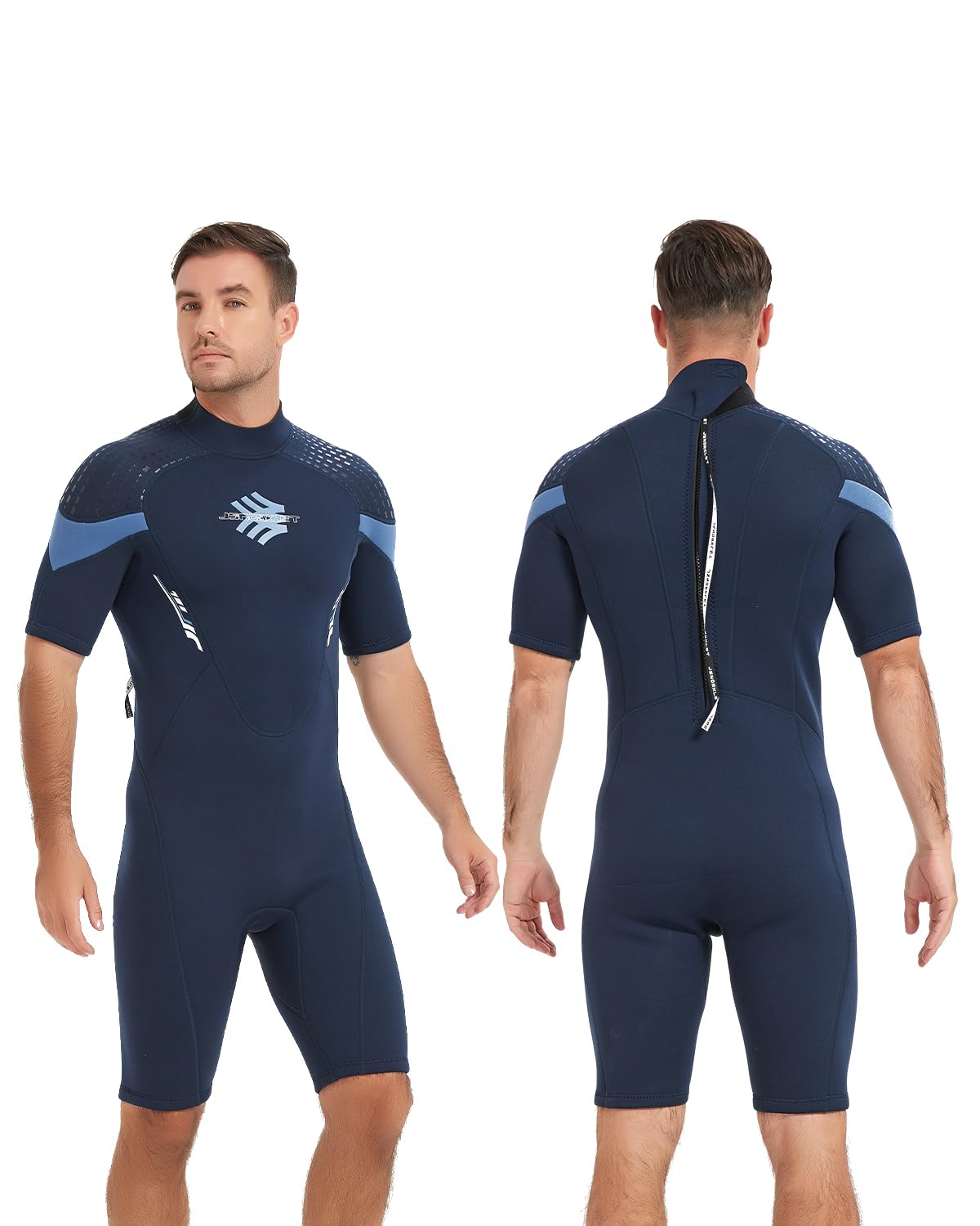 Jsnorklet Wetsuits for Men, 3mm Back Zipper Neoprene Diving Suits for Diving Snorkeling Surfing Swimming