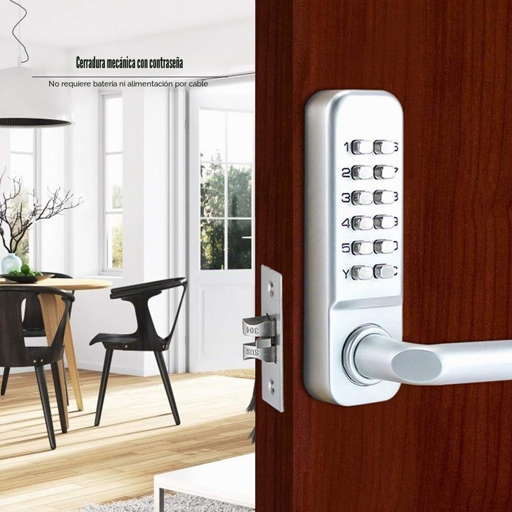 Cerradura de combinación mecánica Puerta de oficina Cerraduras codificadas con contraseña a prueba de agua Seguridad de la puerta Entrada de seguridad para puertas Oficinas en el hogar
