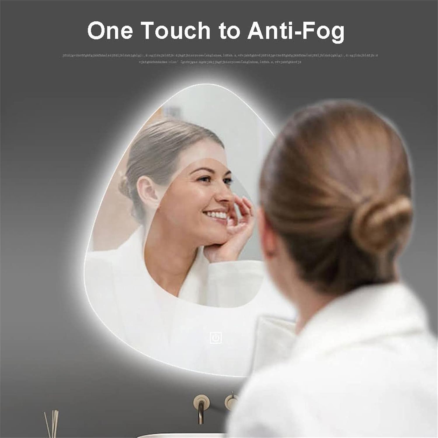 Irregular-Shape LED Bathroom Mirror with Lights Vanity Mirror with Touch Lights Wall Mounted Mirror for 3Colors Dimmable Anti-Fog Memory Light up Mirror Lighted Makeup Wall Mirror,32"x36"/70x90cm