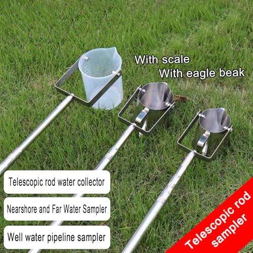 Teles Wasserproben-Set – Inless Stahllöffel und Kunststoffbecher für Umwelt, See und Teich, Wasserquali-Analyse, ideal für die Forschung