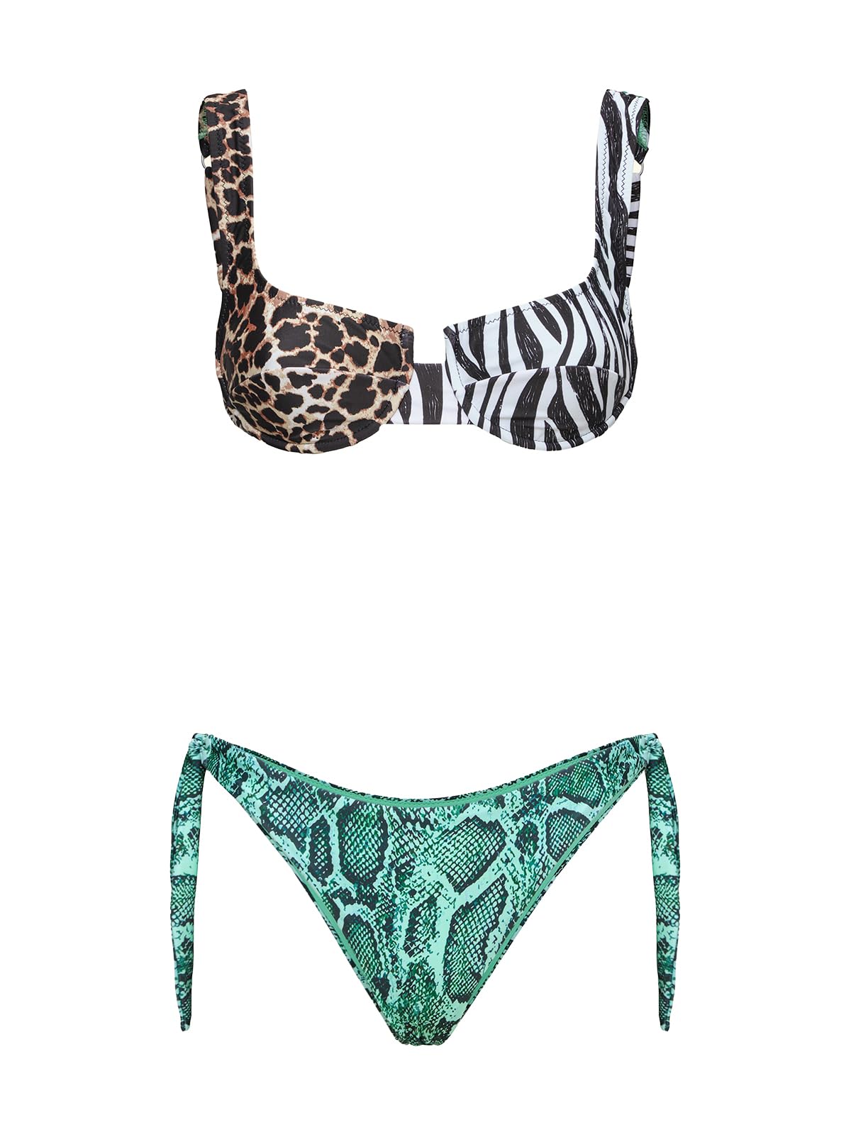 F**K Bikini Donna Reggiseno con Ferretto e Slip Regolabile Fantasia SW2301-X10
