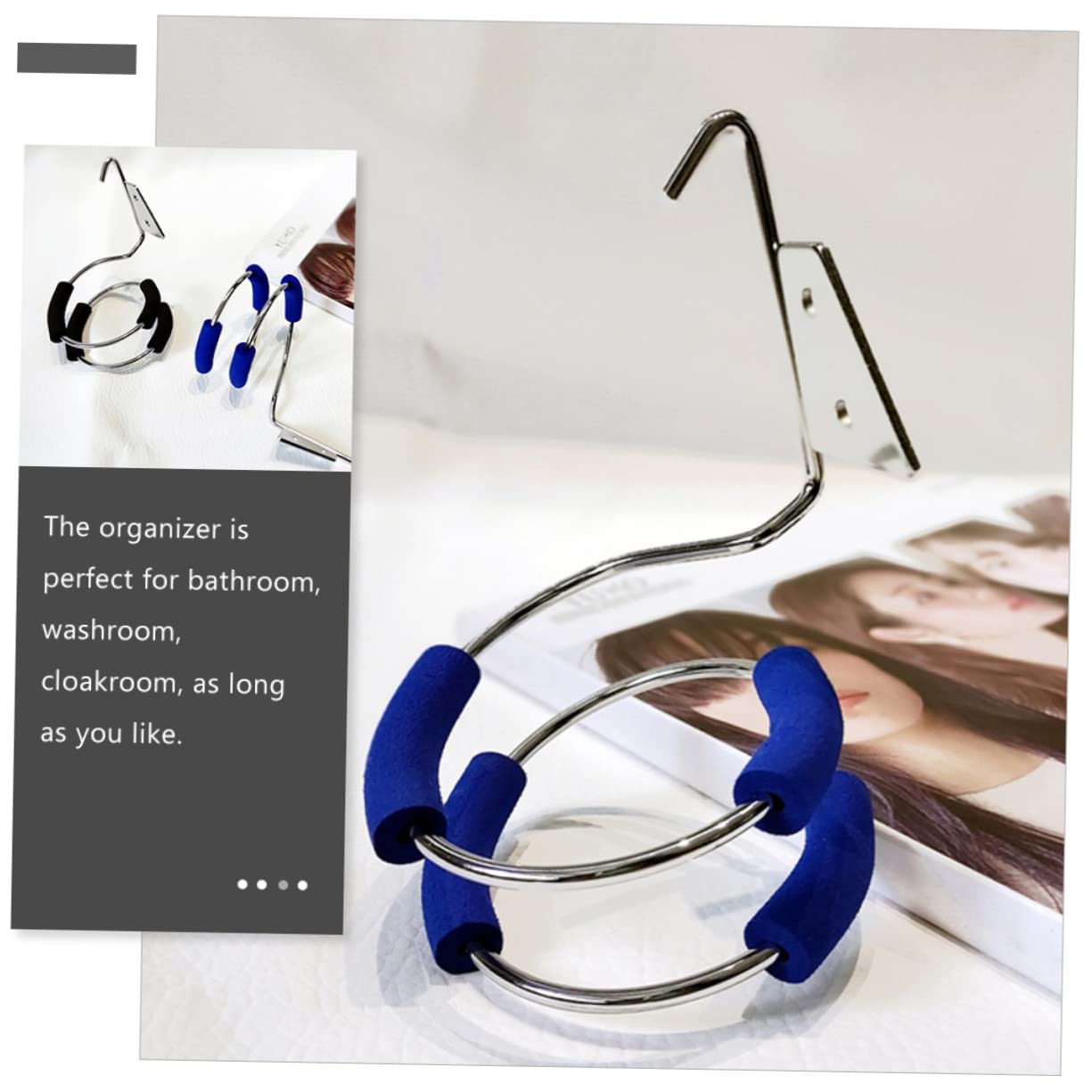 BESTYASH 3 Sätze Haartrocknerhalter Lockenwickler Fönständer Fönhalter Für Bad Friseurregal Föhn Unterstützung Haartrockner-organizer Hängeregal Rostfreier Stahl 2 Stück * 3