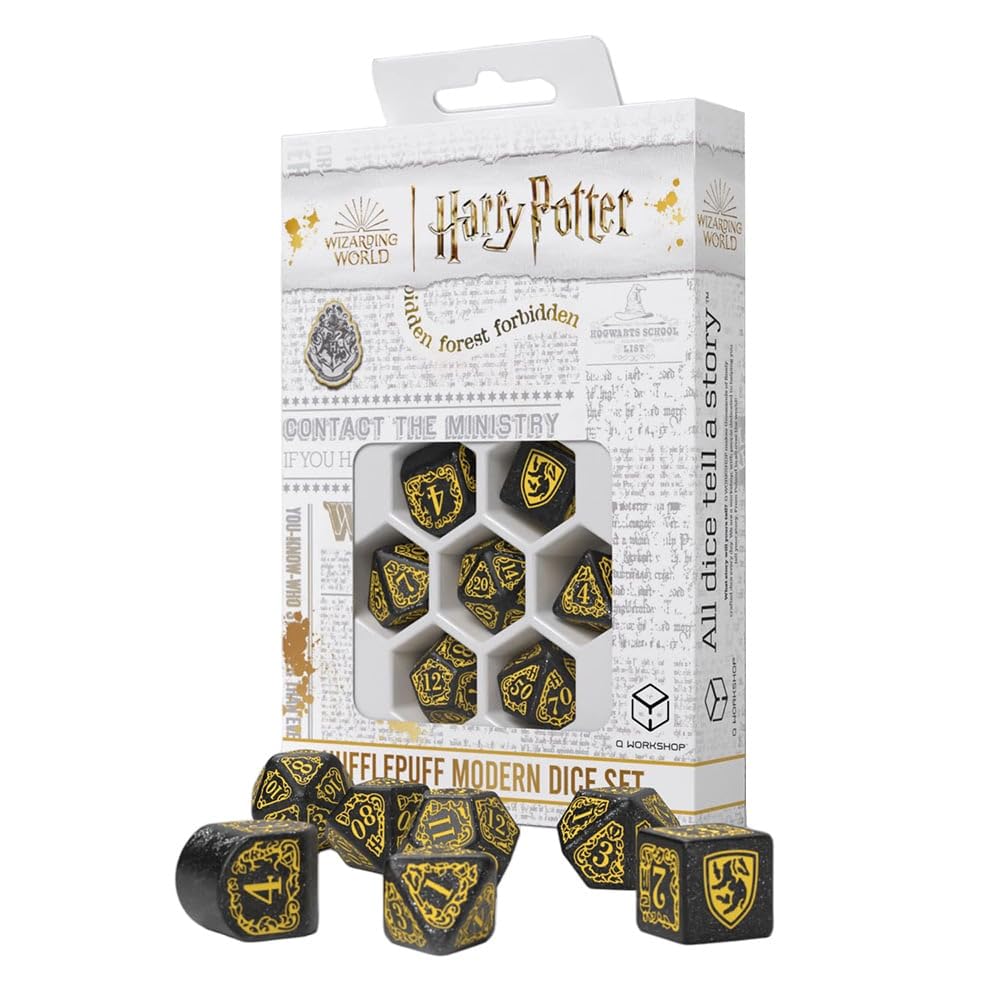 Harry Potter pack dés Hufflepuff Modern Dice Set - Black (7)