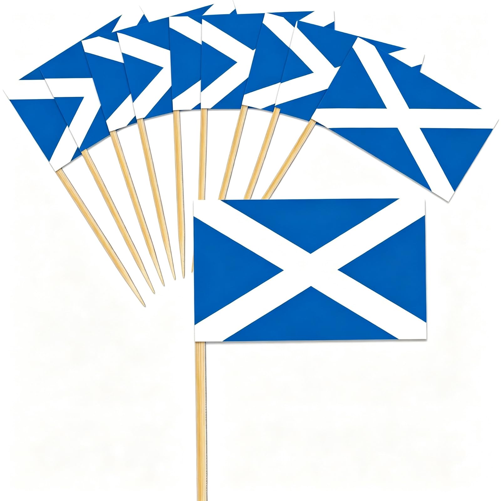 Small Scotland Flags Cocktail Sticks Little Cake Toppers for Cake Decorations,100pcs Mini Scottish Toothpick Flag On Sticks for Food Cupcake Topper St.Andrew's Day Burns Night World Cup Decorations