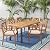 Christopher Knight Home Justin Outdoor 7 Piece Acacia Wood Dining Set, Teak Finish/Rustic Metal/Crème