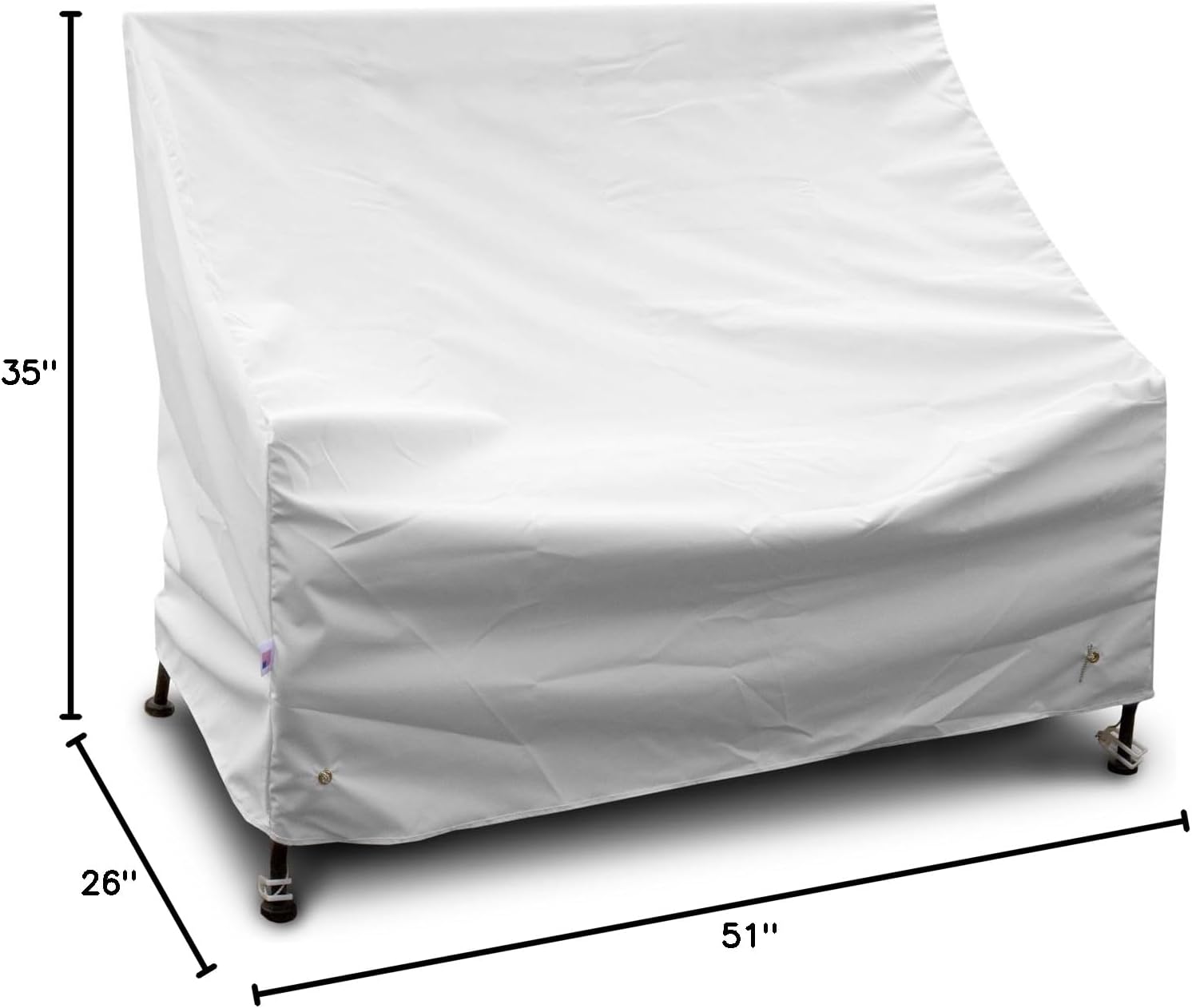 KoverRoos Weathermax 14202 4-Feet Bench/Glider Cover, 51-Inch Width by 26-Inch Diameter by 35-Inch Height, White