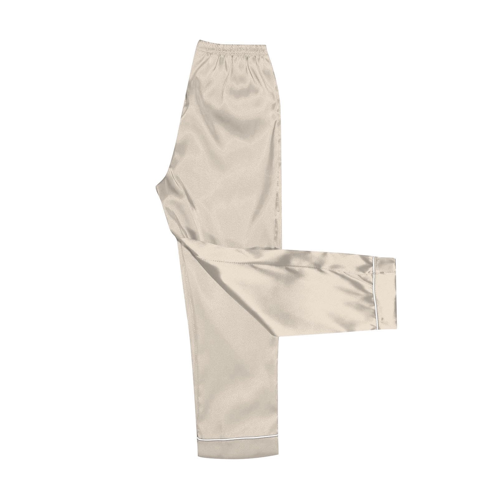 2026 Elegantes Damen Pyjama Set Satinseide mit Knopfleiste Zweiteilige Nachtwäsche als Familienlook Bequemer Loungewear Langarm Schlafanzug