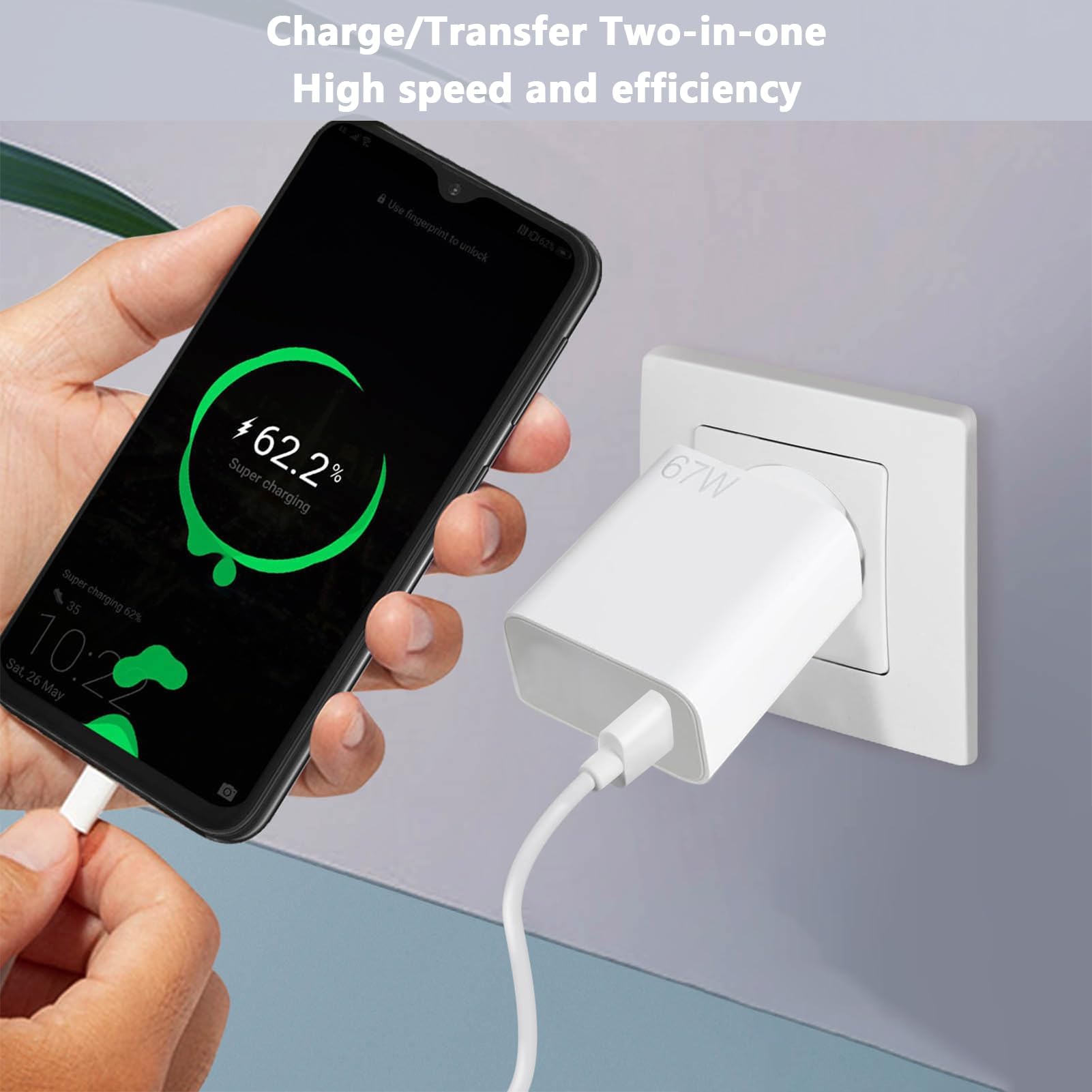 Chargeur Rapide 120W Xiaomi Avec Câble USB-C 6A 1.5m - Compatible Xiaomi 14/13/12, Redmi Note - Turbo Charge