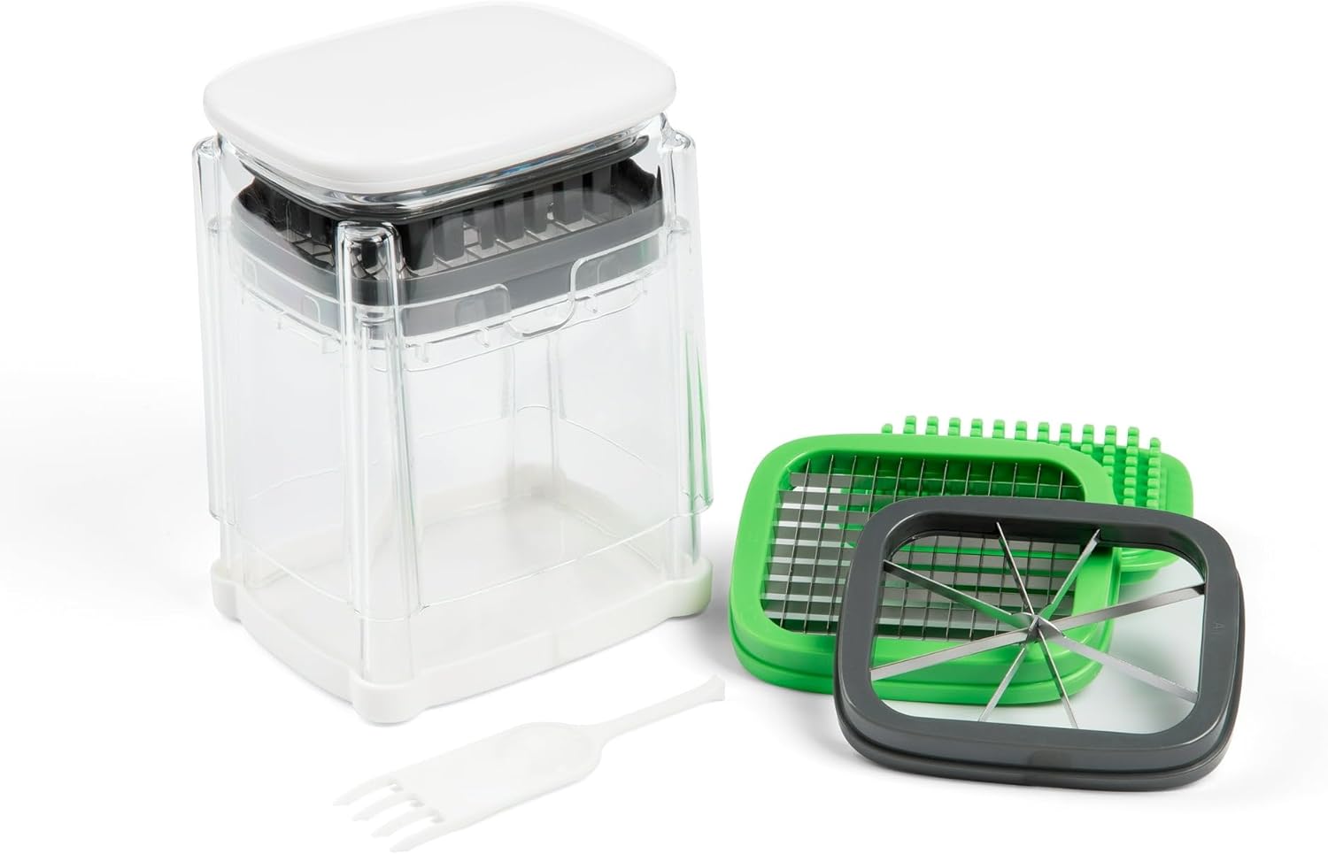 3-in-1 Deluxe French Fry Cutter - Item Measures 3.75" W X 4.75" D X 5.80" H And Weighs 1.16 Lbs, Dishwasher Safe And Includes A Cleaning Comb For Easy Cleanup