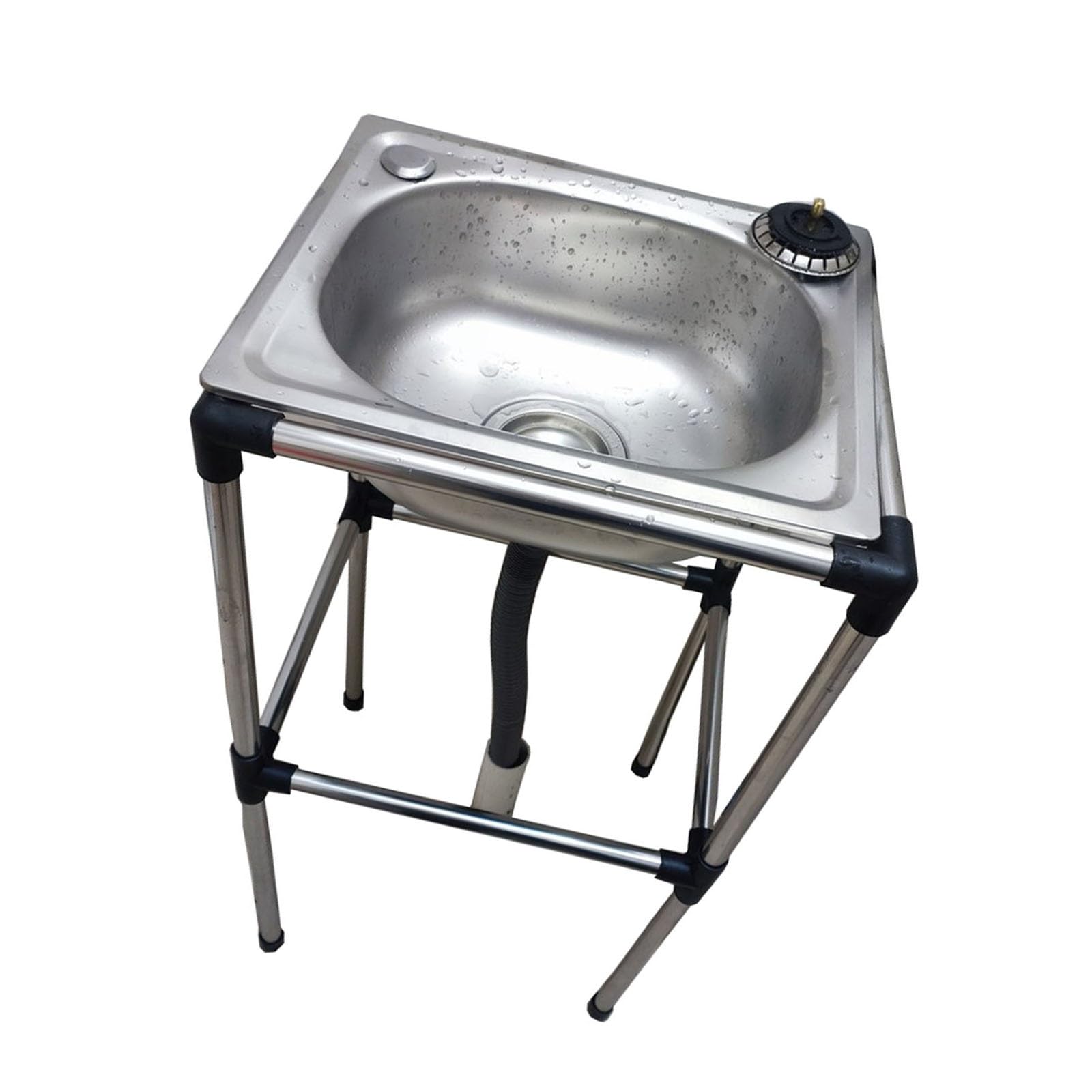Lavabo de acero inoxidable para baño y zonas de lavado pequeñas de 70 cm