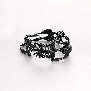 【HYERES LOR】23SS★ Surgical Chain Black Bracelet M Amazon.com: U7 Skeleton Bracelets 35mm Chunky Heavy Duty