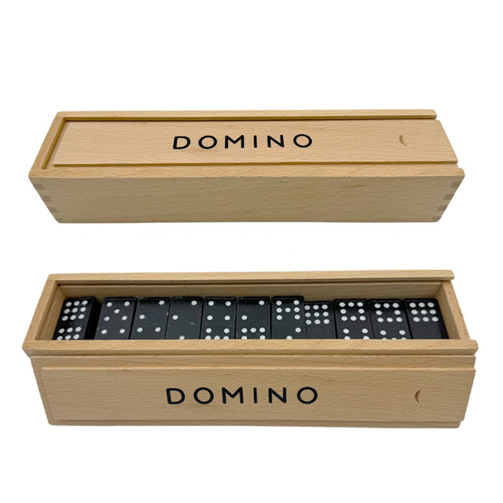 Juego de Dominó Doble, Juego de Viaje con Fichas de Madera.