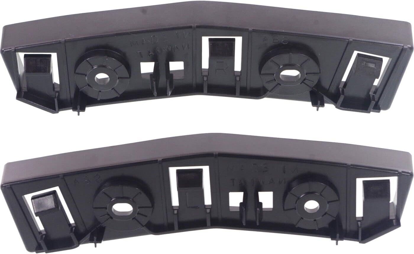 Front Left Driver & Right Passenger Side Set Of 2 Bumper Cover Support Bracket Mounting Retainer Brace Pair Replacement For 2014-2018 Jeep Cherokee Black Textured Plastic CH1032102 CH1033102