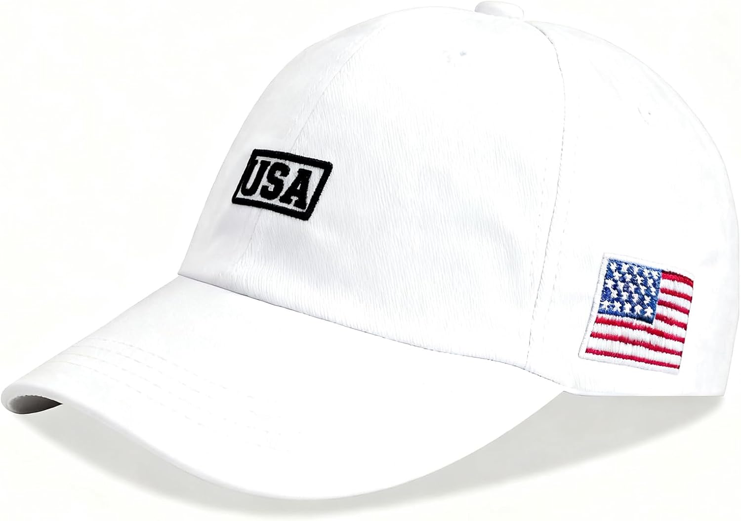 American Flag Patriotic Baseball Cap | Embroidered USA Flag 100% Cotton Adjustable Hat for Men & Women - Image 2