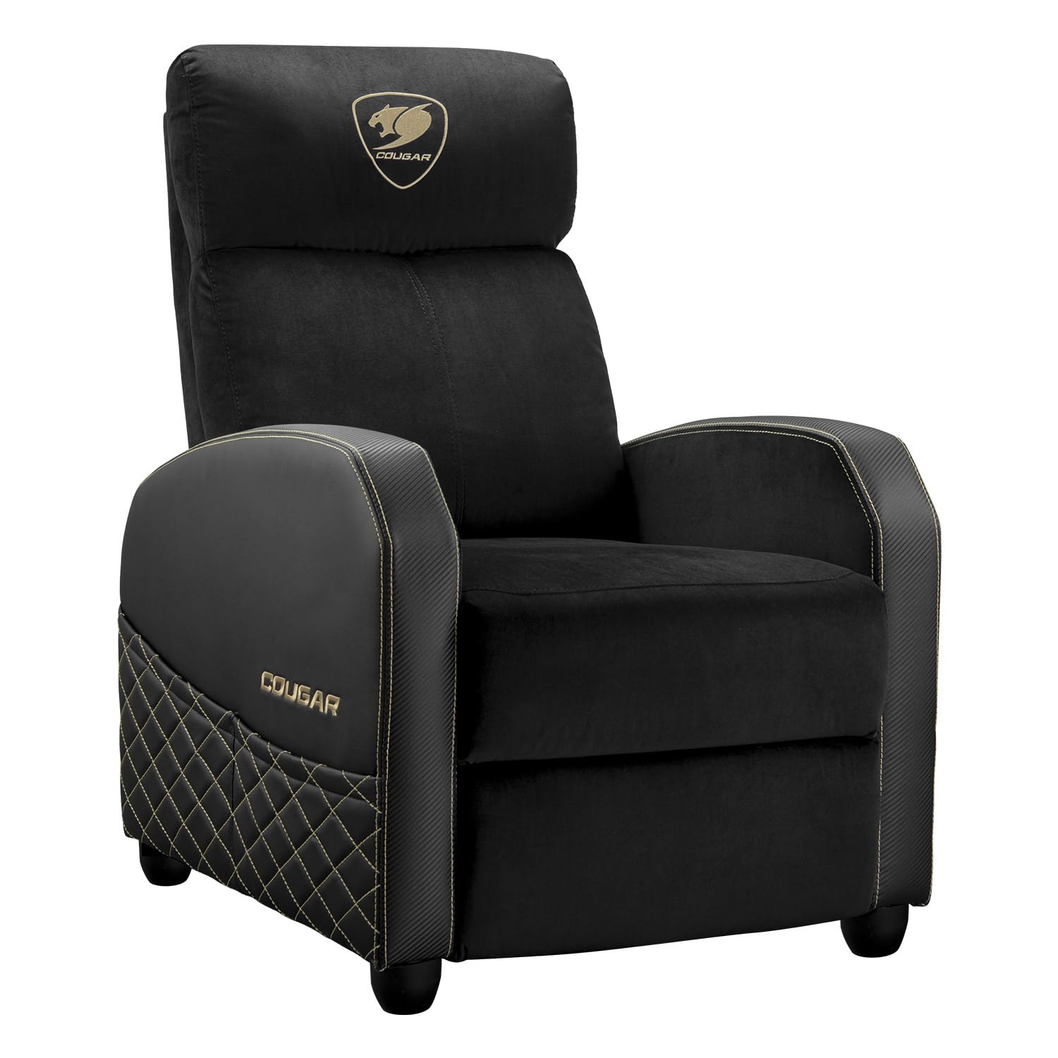 COUGAR Gaming | Fauteuil Gaming | Ranger Elite Royal - Hauteur de 100 cm - Largeur de 67 cm - Profondeur d'assise de 49 cm - Supporte jusqu'à 135 kg - Tissu Velours Respirant