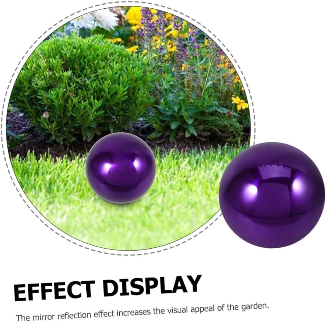 Milisten 2pcs Stainless Steel Gazing Ball Mirror Outdoor Decorative Balls for Patio