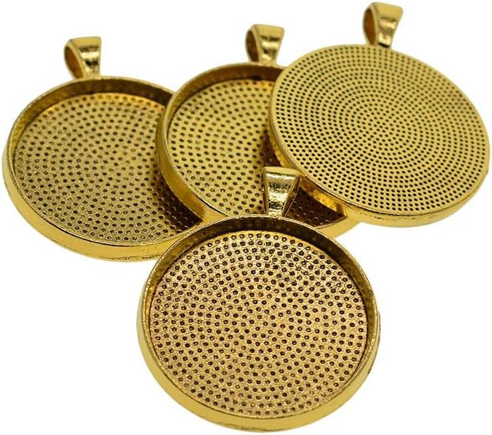 50x Mixed Round Pendant Tray 30mm Setting Bezel Pendant