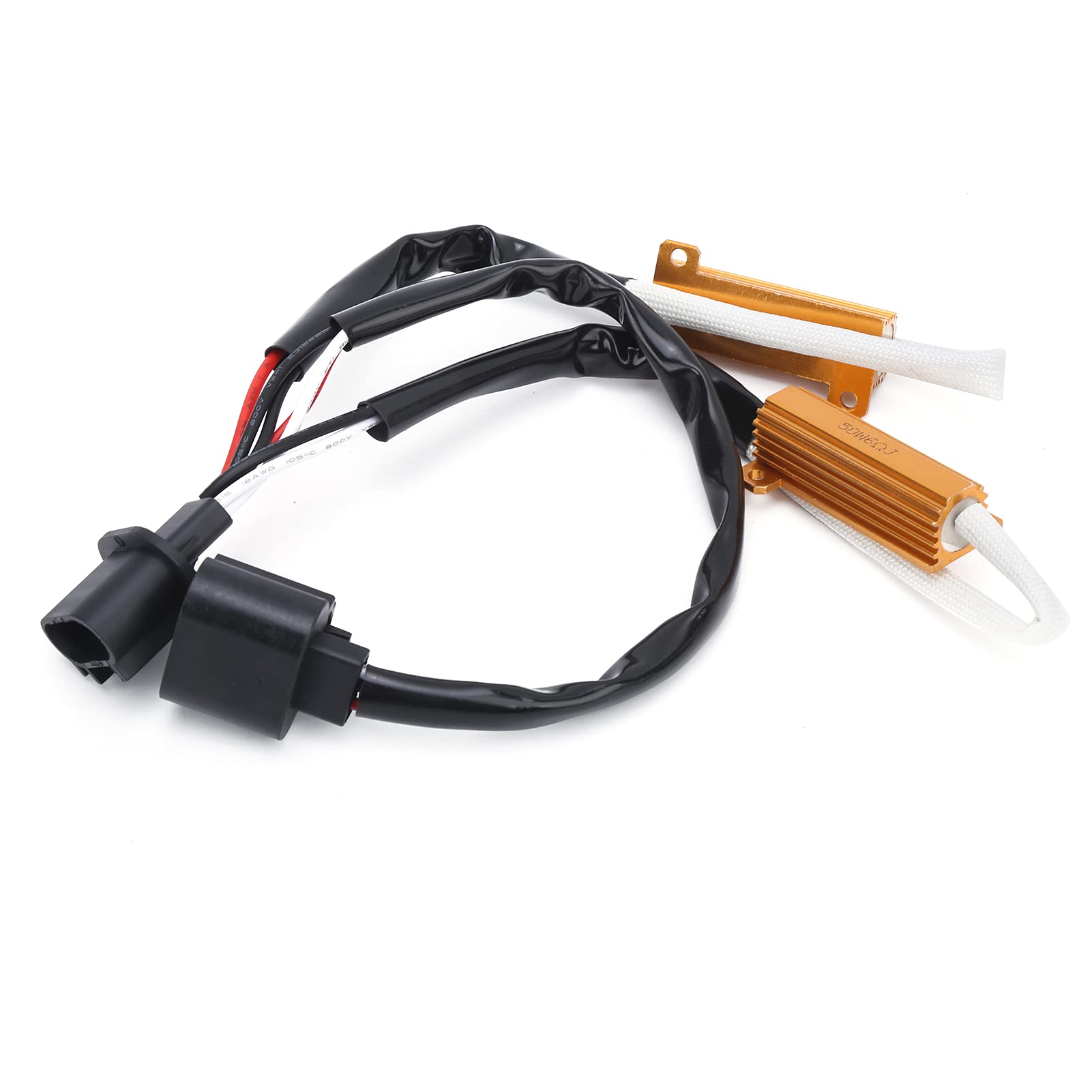 Akozon Rezystor Obciążenia, 2 Szt. 50W 6Ω Adapter Dekodera Rezystora LED H13 9008 do Kierunkowskazów/światła Przeciwmgielnego