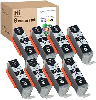 Hiservicer PGI270BK XL Compatible Ink Cartridge Replacement for Canon PGI-270 XL PGI 270 XL Black for MG6821 MG5720 MG5721 MG5722 TS6020 MG6820 TS5020 TS8020 TS9020 MG7720 Printer(Large Black, 8 Pack)