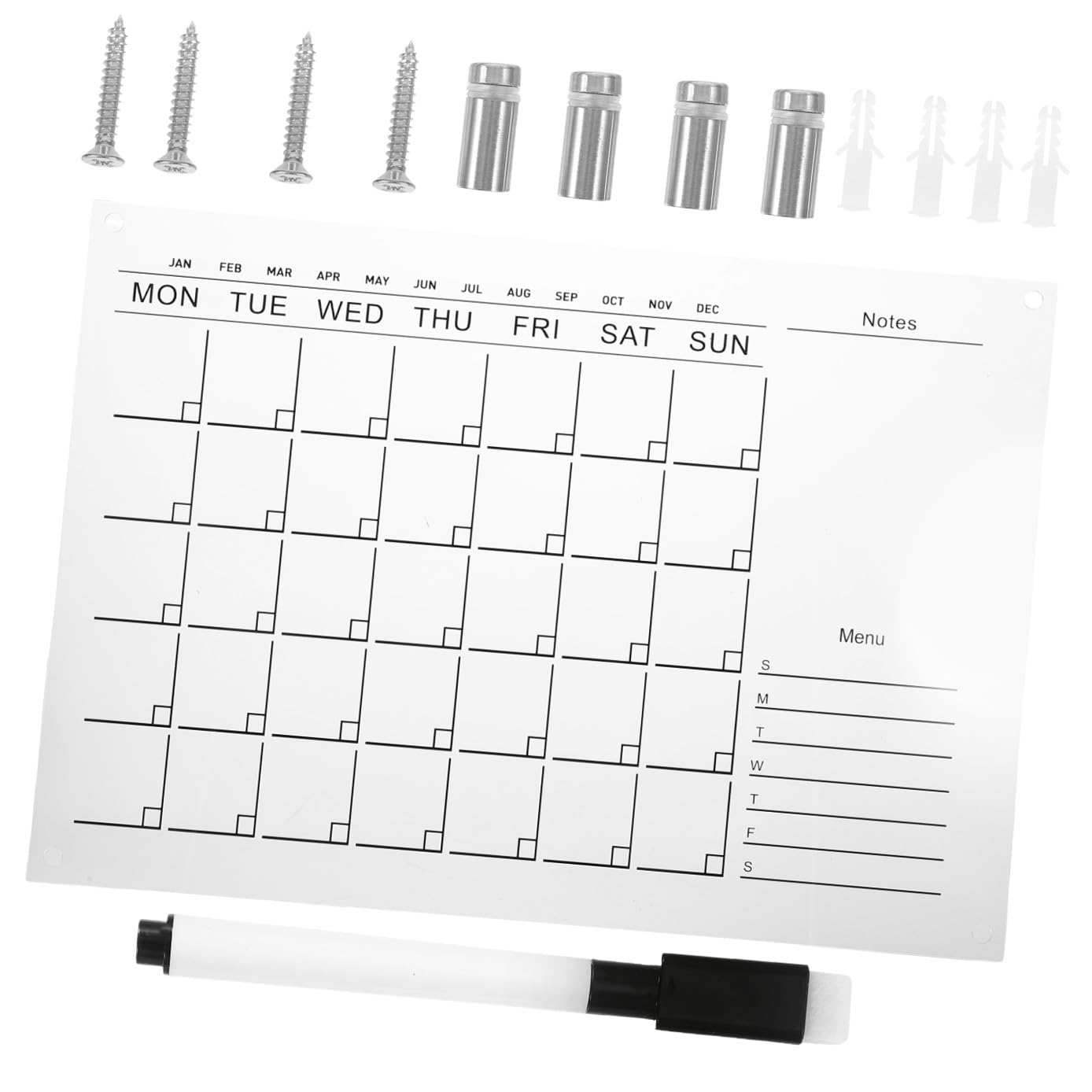 Healeved Acryl Kalender Wandplaner Abwischbar mit Whiteboard Stift Wochenplaner zur Wandmontage Transparent Robust und Wiederverwendbar Büro und Schulbedarf Zufällige Farbe