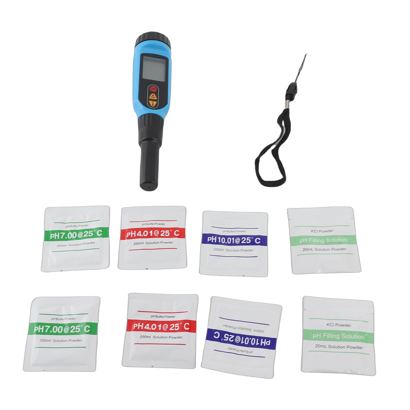Domary Sonda de Prueba de PH Portátil con Pantalla LCD Retroiluminada para Procesamiento Alimentos Mermelada Alimentos Semisólidos Carne Pan Medidor PH 0.00-14.00 Calibración