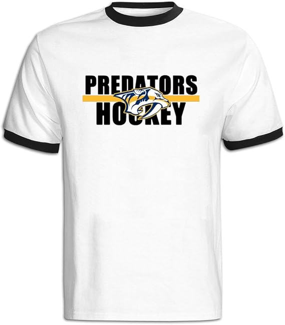 Amazon Hb コントラストカラー 男 おしゃれ 丸首 半袖 ナッシュビル プレデターズ 英字 マークアイコンプリント 着心地が良い ソフト シャツ カジュアル 通勤 Black Size Xxl Tシャツ カットソー 通販