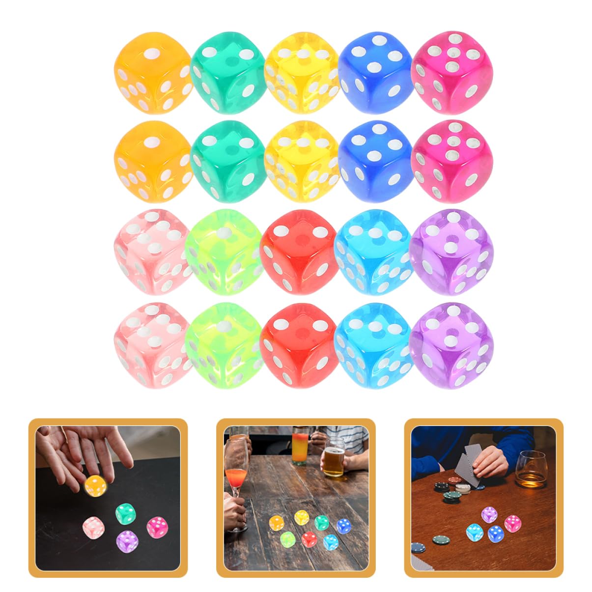 HEMOTON 400 Pièces Dés Transparents de des Jouer aux dés Jeux de dés Outil de de société dés Jouets Accessoires de dés de dés pour Le Accessoires de Acrylique