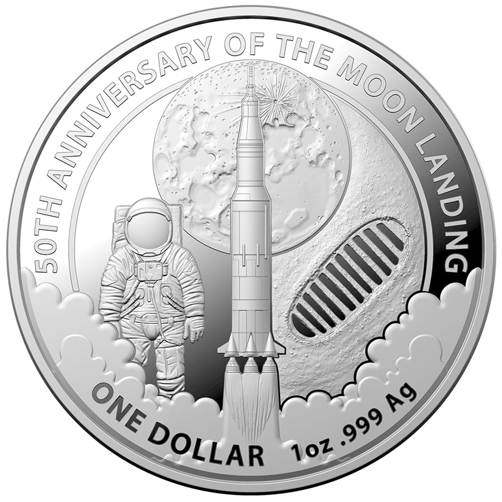 Australien 2019-50 Jahre Mondlandung 1 Oz Silber Silver 999 nur 25.000 Top Zustand