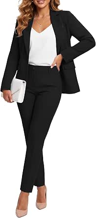 Women's 2 Piece Suit Sets Slim Fit Blazer and Pants Work Outfits