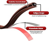 WORLUDE 6m Ajtótömítő Szalag Öntapadós Gumi Tömítés Barna Hangszigetelő Vízálló 5