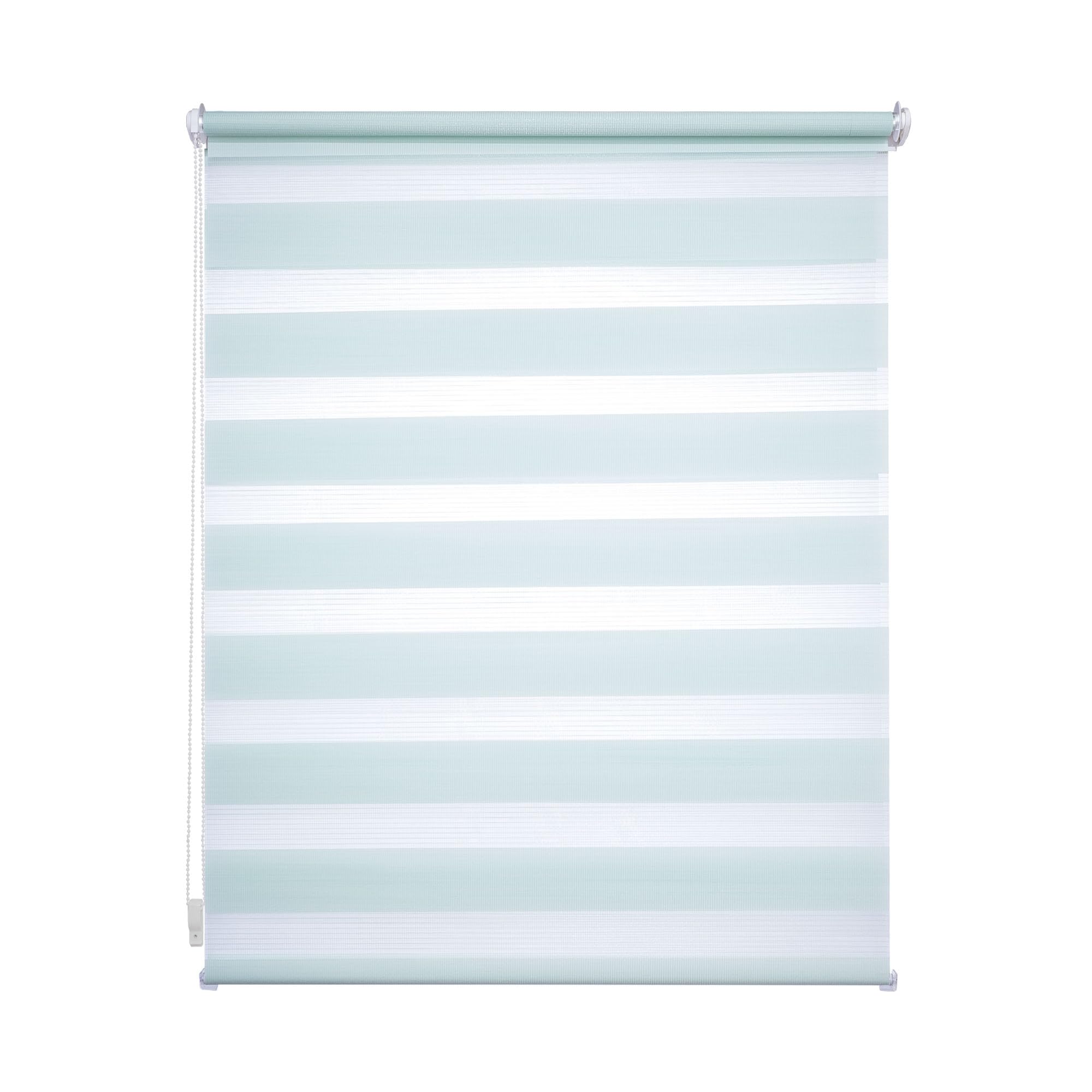 Doppelrollo/Duo Rollo-Lichtdurchlässig & Blickdicht – Montage ohne Bohren – Fensterrollo mit Kettenzug, Breite: 90 cm/Höhe: 160 cm, pastellgrün