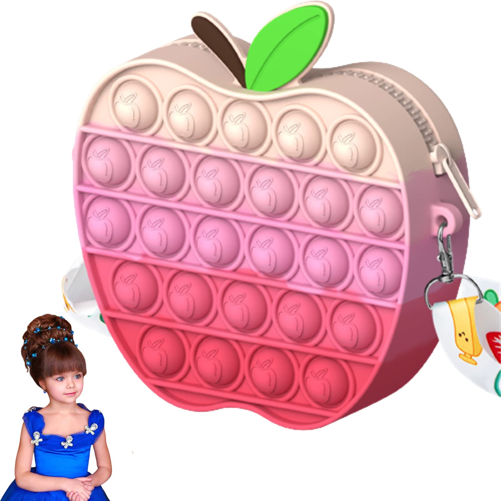 ZLPOWER Pop Bag Fidget Toy Shoulder Bubble 2 in 1 Bags Toys with Adjustable Strap Length Silicone Handbags School Supplies Backpack Purse Best Gift for Kids Adults - Style 2