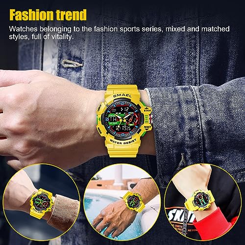 MASTOP Men Large Dial Digital Watch Outdoor Militray Sport Watch with LED Backlight Stopwatch Waterproof Watch3