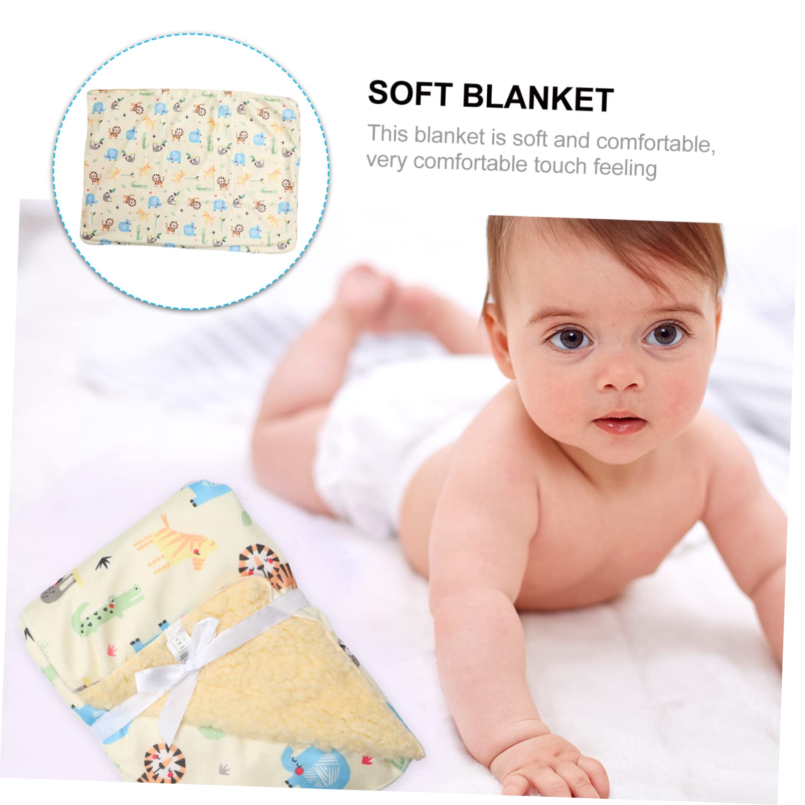 IMIKEYA 1 Pc Coperta coperta Baby Toquilla Baby Biancheria da letto per lettino Passeggino per neonati Passeggino per neonati passeggini per neonati in pile di corallo giallo