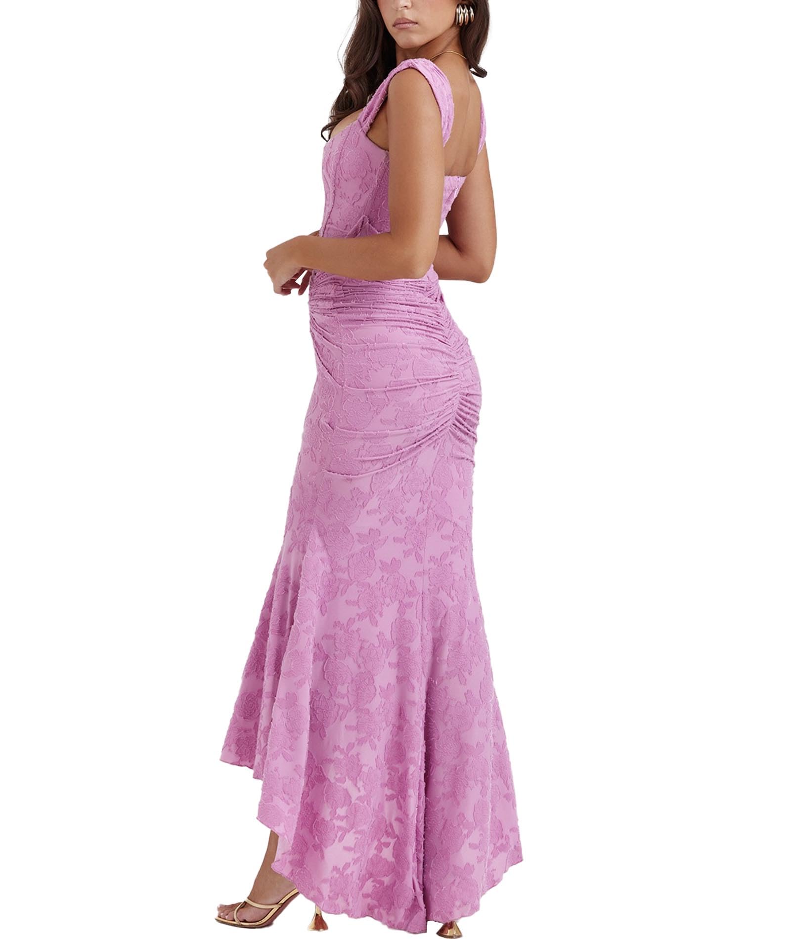 xxxiticat Vestido elegante para mujer, vestido de cola de pez, vestido de espiga, con correa para el hombro, vestido largo fruncido