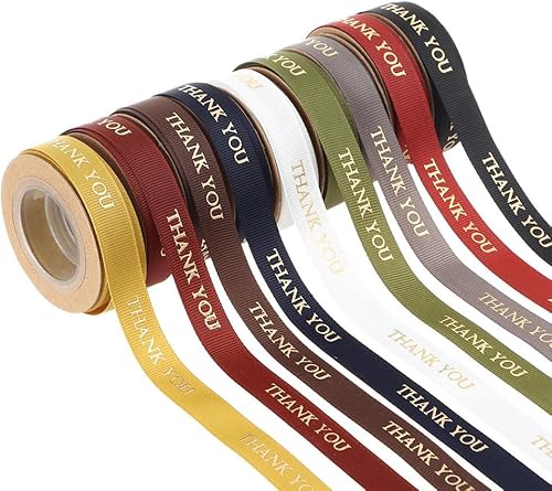 Miniatura 2 de Ramo de flores de cinta de agradecimiento de 10 yardas de 0.6 pulgadas, regalo de floristería, boda, cumpleaños, bricolaje, decoración, cinta para