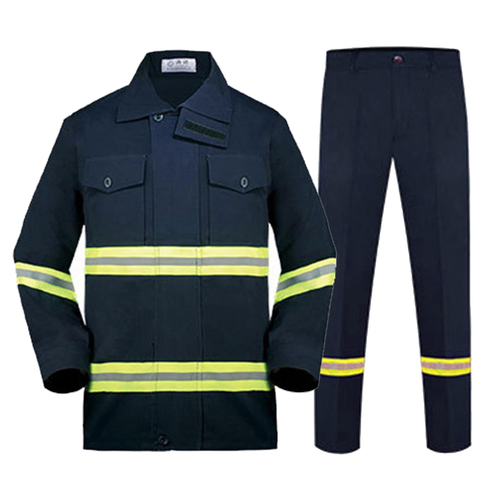 Combinaisons Avec Bandes Réfléchissantes Zip Up Salopette Manches Longues Workwear Veste Et Pantalon Costume
