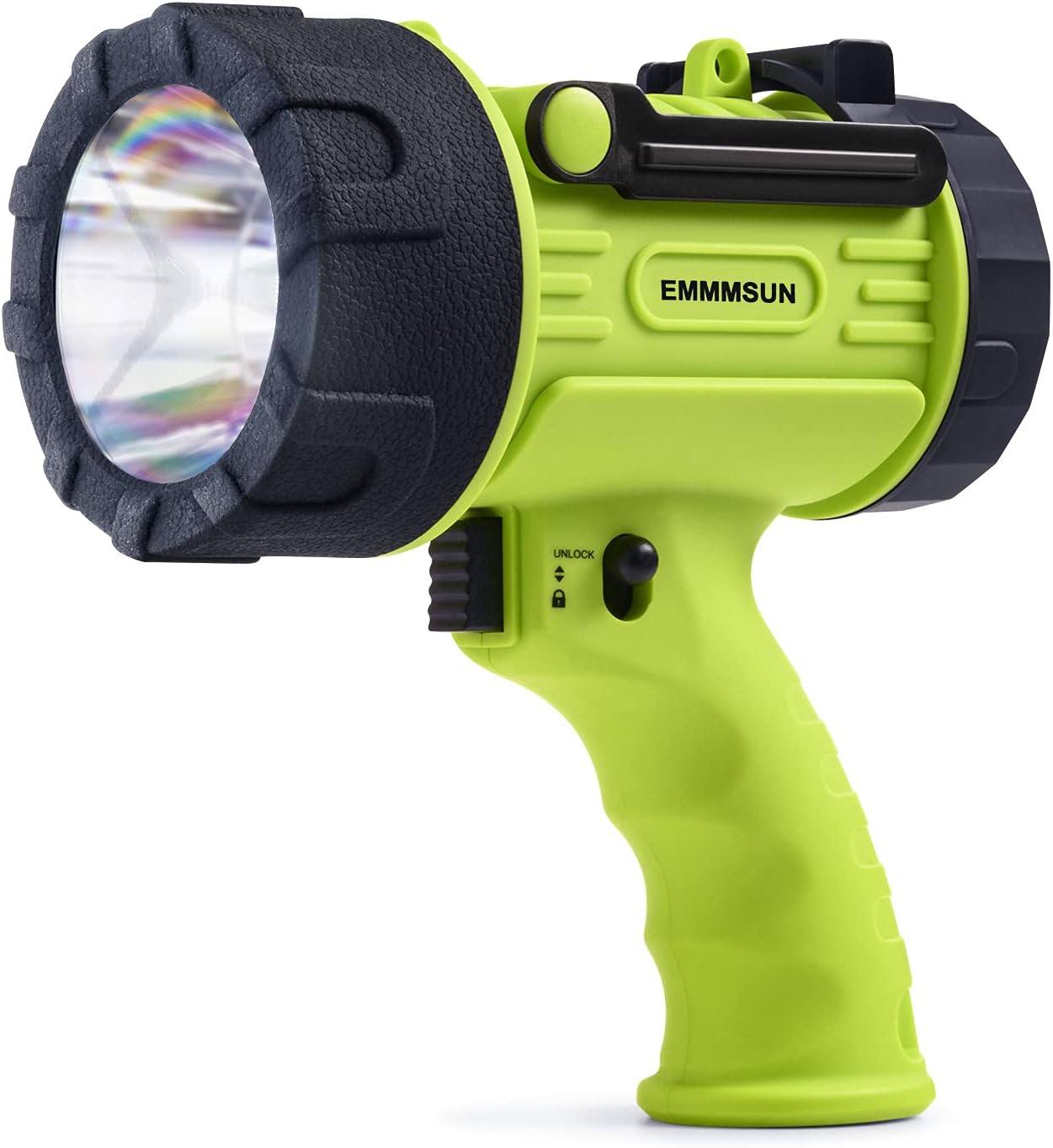 EMMMSUNIP67 Waterproof Rechargeable Spotlight, 2000 Lumens with Red Filter Handy Flashlight with Adjustable Stand,10000mAh 20h Ultra-Long Standby for Boating, Hunting, Hurricane Survival