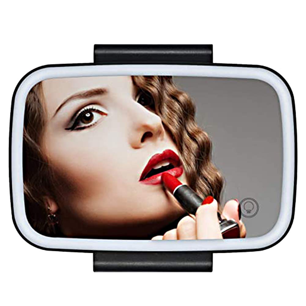 Miroir De Maquillage LED Pour Voiture - 3 Modes D'Éclairage, Rechargeable USB-C, Fixation Pare-Soleil
