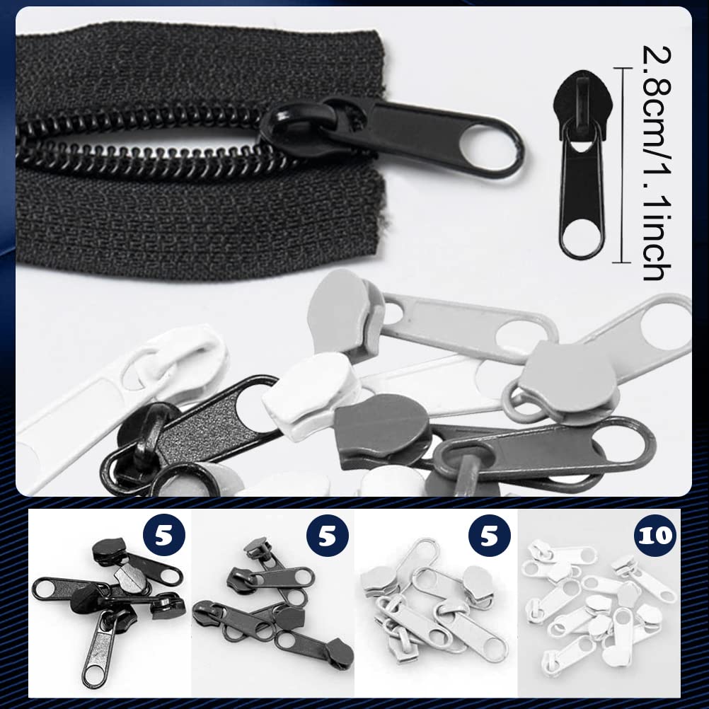 Cerniere Continue Nylon 2 Metri - Kit 5 Pezzi Con Teste A Catena Per Cucito Fai Da Te - Foto 5