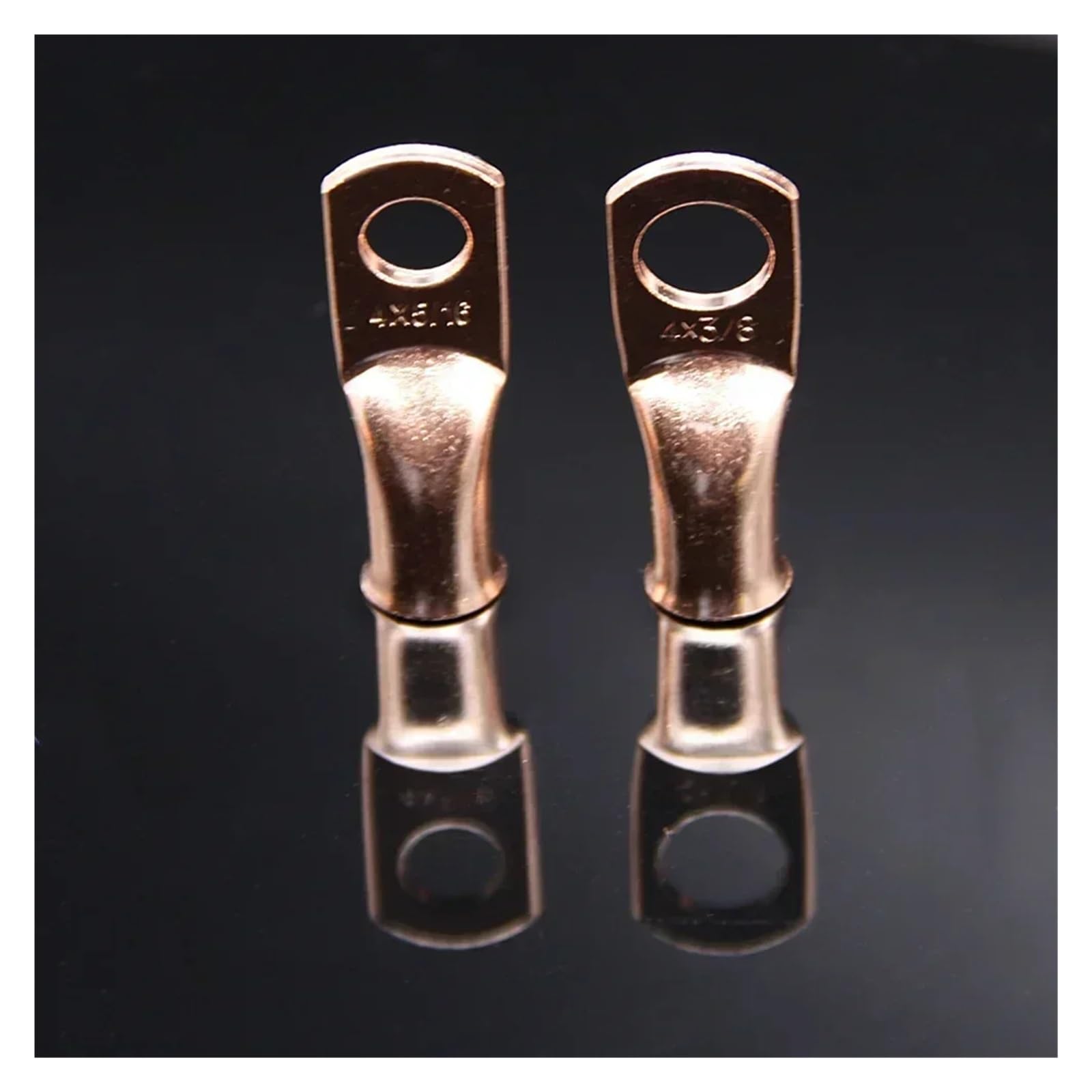Kit surtido de 50 terminales de anillo for cables de cobre de 1/0 AWG, 2 AWG y 4 AWG, conectores de cable eléctrico de 3/8" y 5/16".