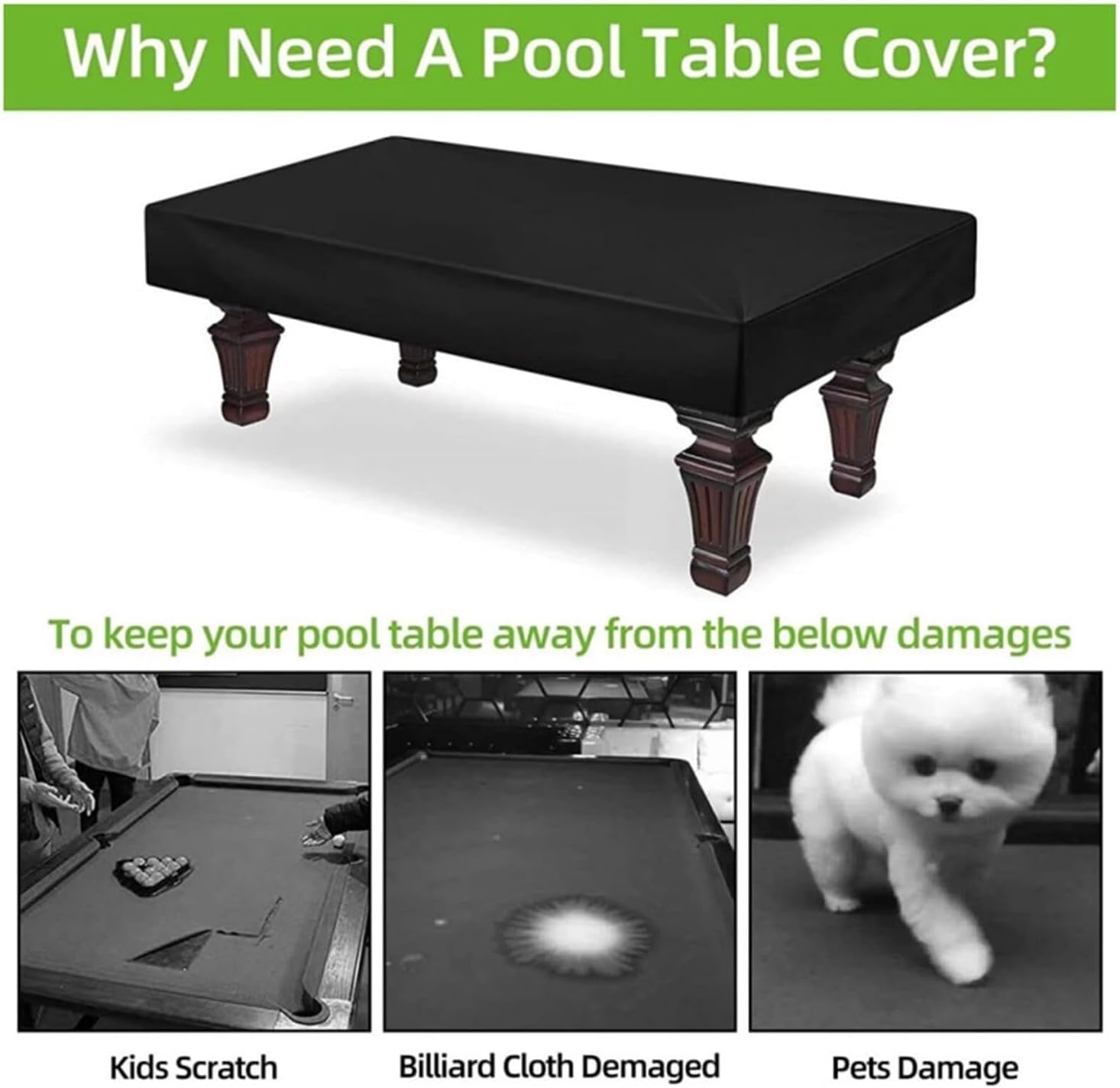 Pool Table Cover Pool Table Cover Outdoor – Waterproof Heavy Duty Oxford Cloth Protects Air Hockey(8FT:245 * 140 * 20CM)