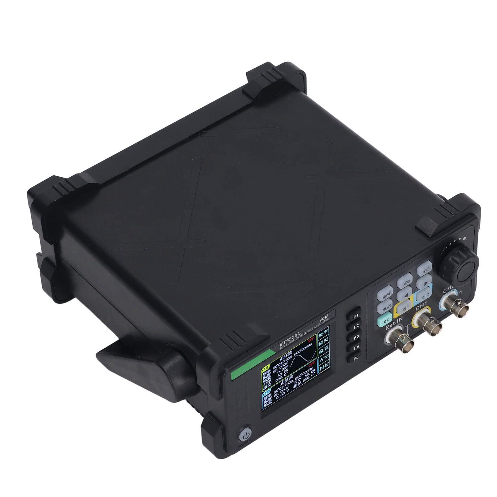 Signalgenerator, Funktionsgenerator, Wellenformgenerator, DDS, 2 Kanäle, 200 S, 20 MHz, Arbiträrwellenform-Frequenzmesser, 100 MHz-Zähler mit 2,4-Zoll-TFT-LCD-USB (EU-Stecker)