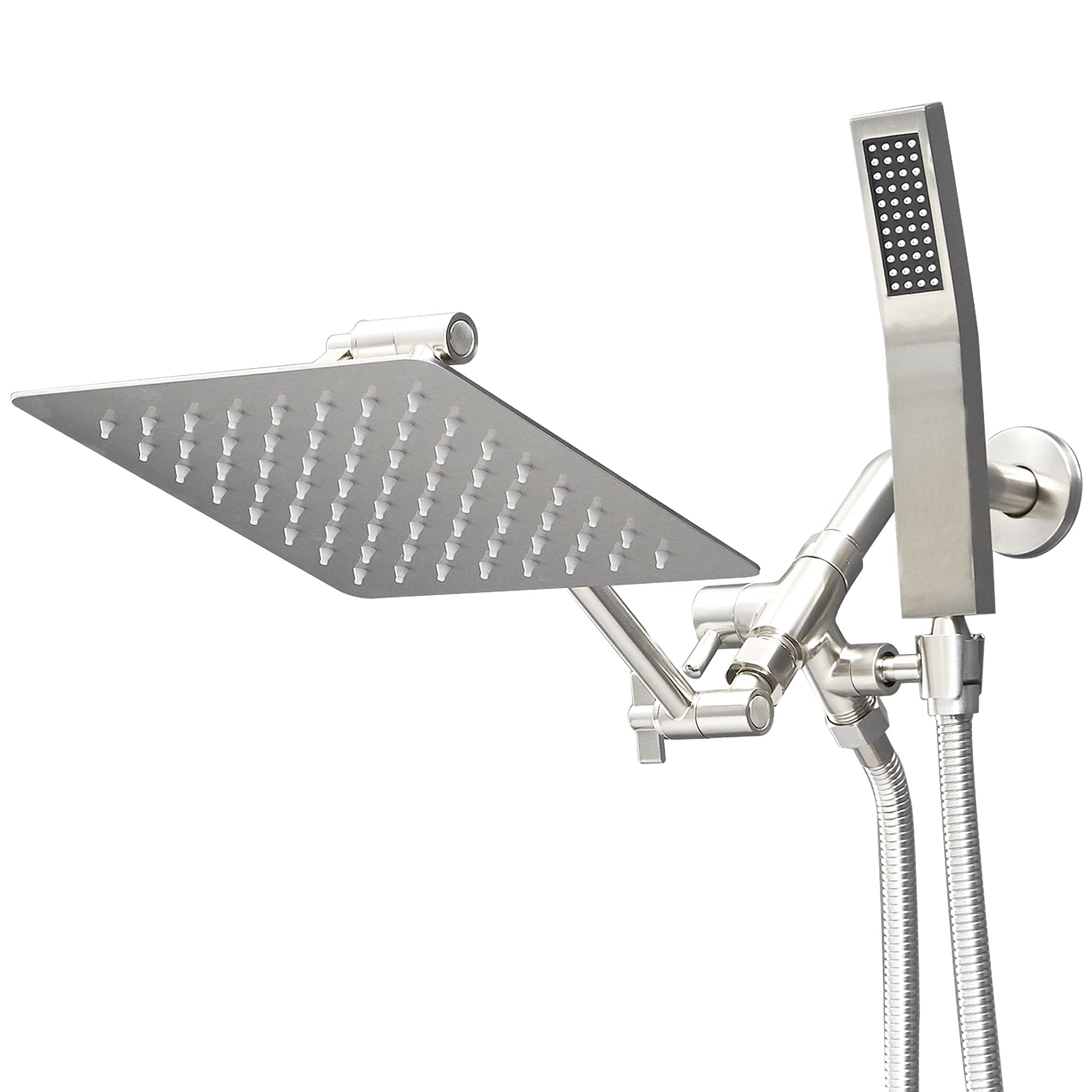 Buy All Metal 8 Inch High Pressure Dual Rain Shower Head With Handheld