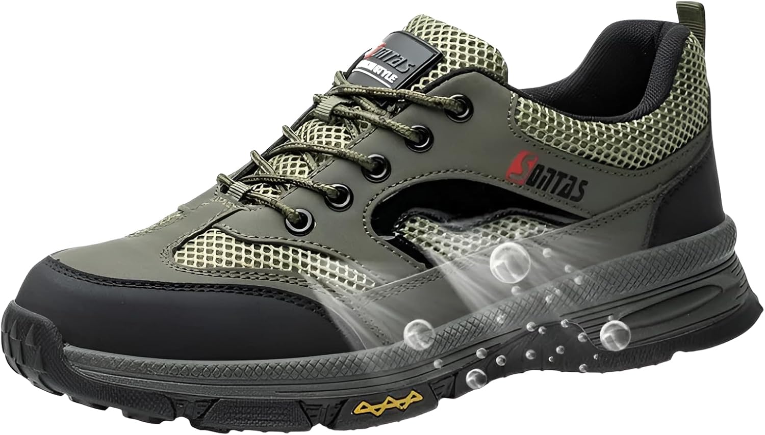 [Luvian]【安全靴】メンズ 電気絶縁 通気性 軽量設計 防砸防刺穿 非金属トゥキャップ ローテップ 現場作業 溶接用 夏用 快