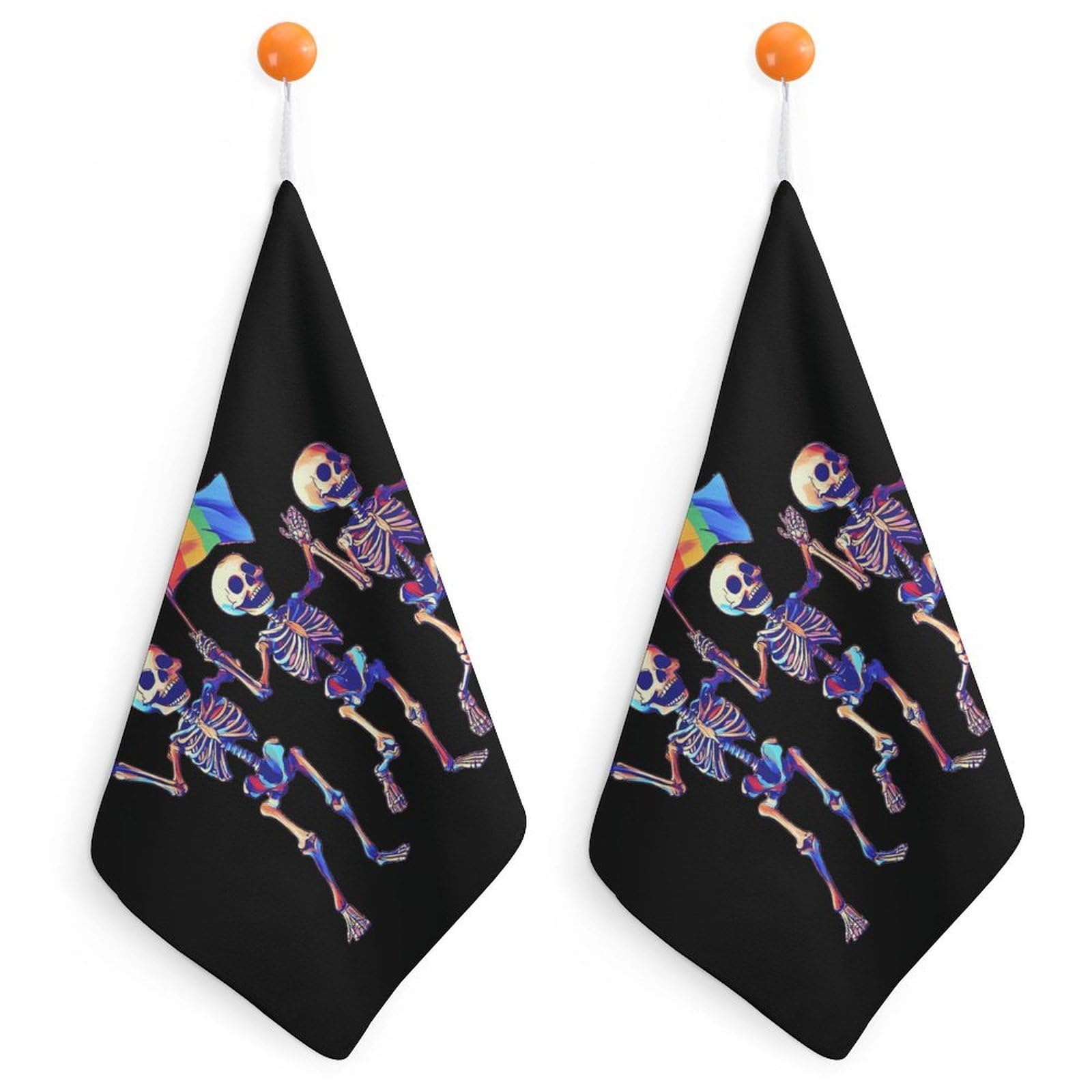 TXFBTRFSA Skeletons Gay Lesbian LGBT Hand Towels with Hanging Loop Kitchen Towel Handkerchiefs Cleaning Cloths