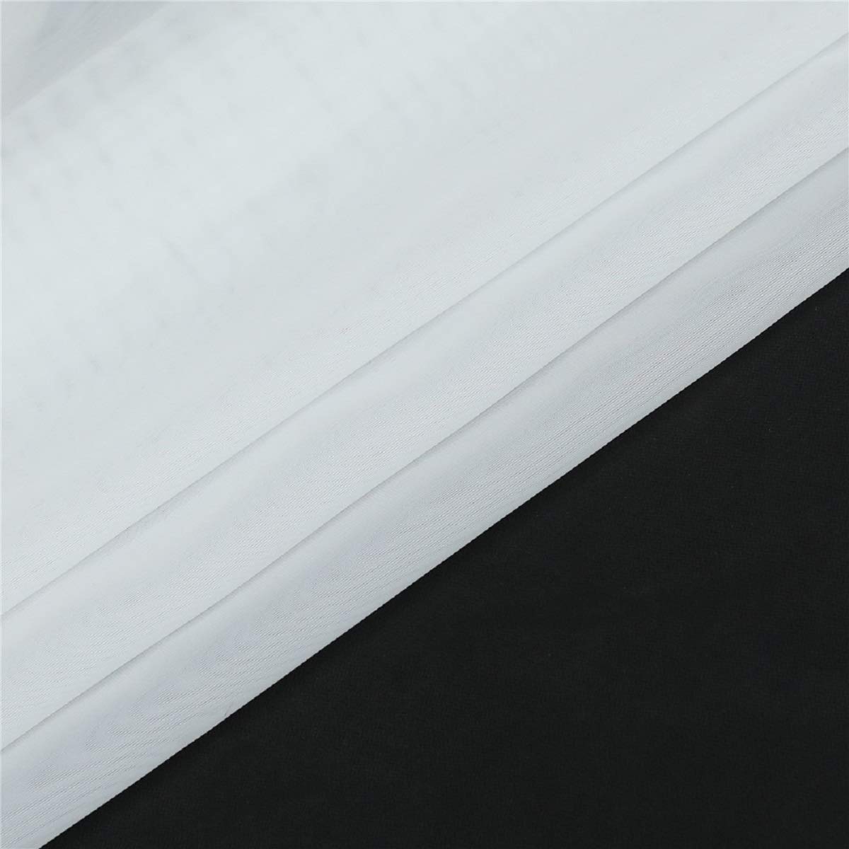 ESLIR Tenda a pacchetto senza foratura, con ganci a U, in voile, trasparente, moderna, 1 pezzo, bianco, 45 x 150 cm (larghezza x altezza)