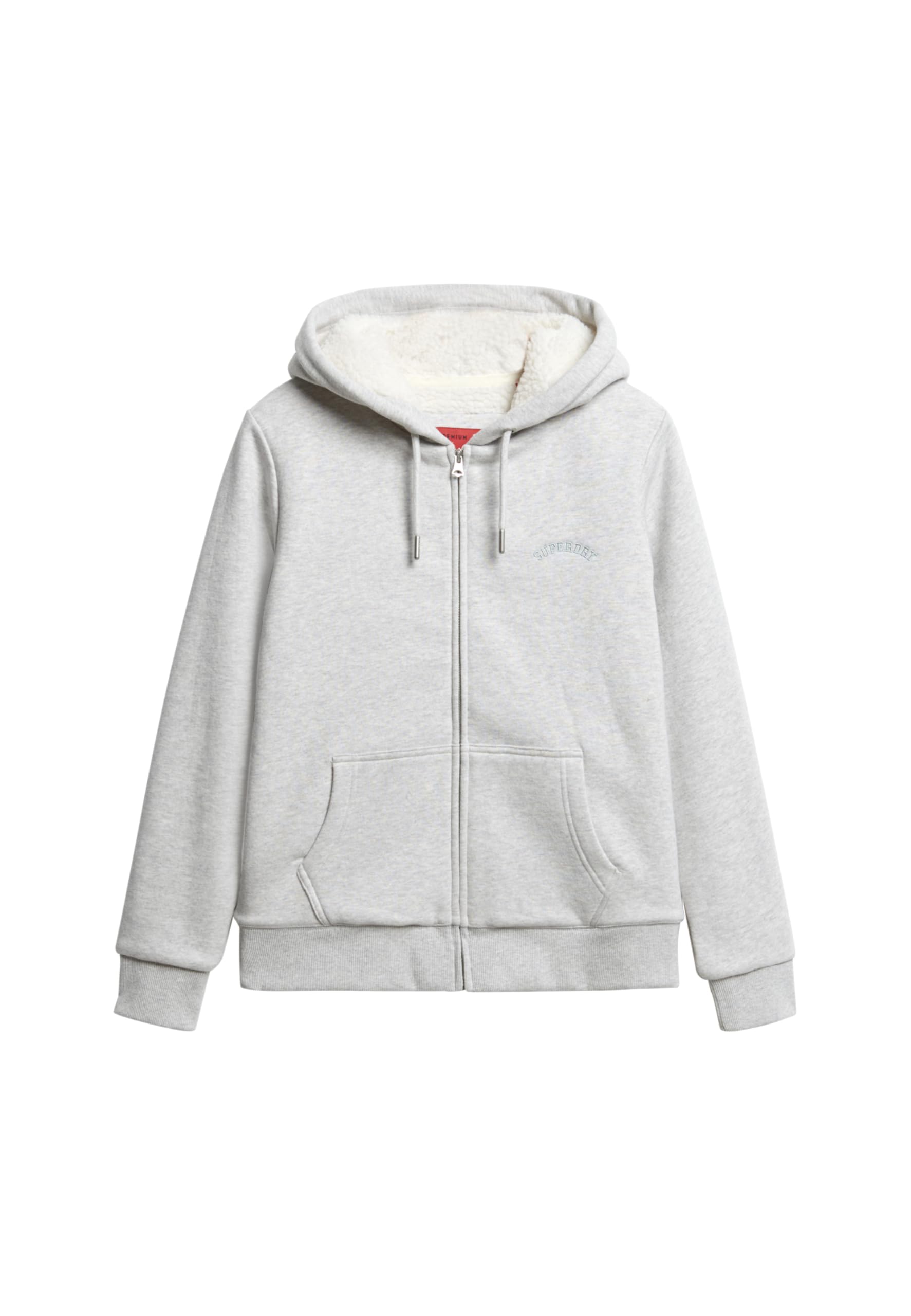Superdry Women's Gris Hooded Sweatshirt With Zip And Lining In Woolen Skin For
