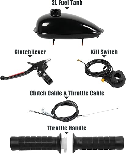 Miniatura 5 de RibasuBB Kit de motor de bicicleta, piñón de 100 cc de 2 tiempos de 3644 dientes, motor motorizado a gas, motor de bicicleta, kit completo