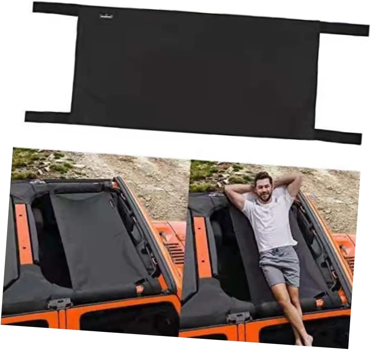 Mikikit 2pcs Portable Car Roof Hammock Oxford Cloth Vehicle Roof Sunshade for Jku Jlu Comfortable Rest Area Easy Setup Reduces and Heat